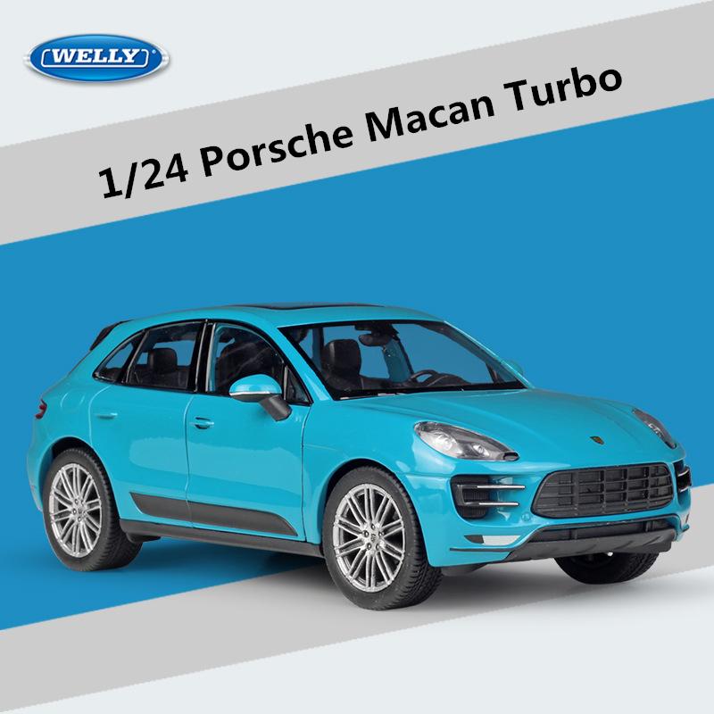 AABKP1 WELLY 1:24 Porsche Macan Turbo SUV Alloy Car Model Diecast Metal Toy Vehicles Car Model High Simulation Collection Children Gift