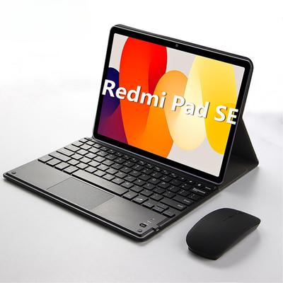 Чехол с сенсорной клавиатурой для Xiaomi Pad 5 6 Pro Redmi Pad SE 11 дюймов 2023 10,6 Беспроводная Bluetooth-клавиатура и мышь Силиконовый противоударный защитный чехол из ТПУ