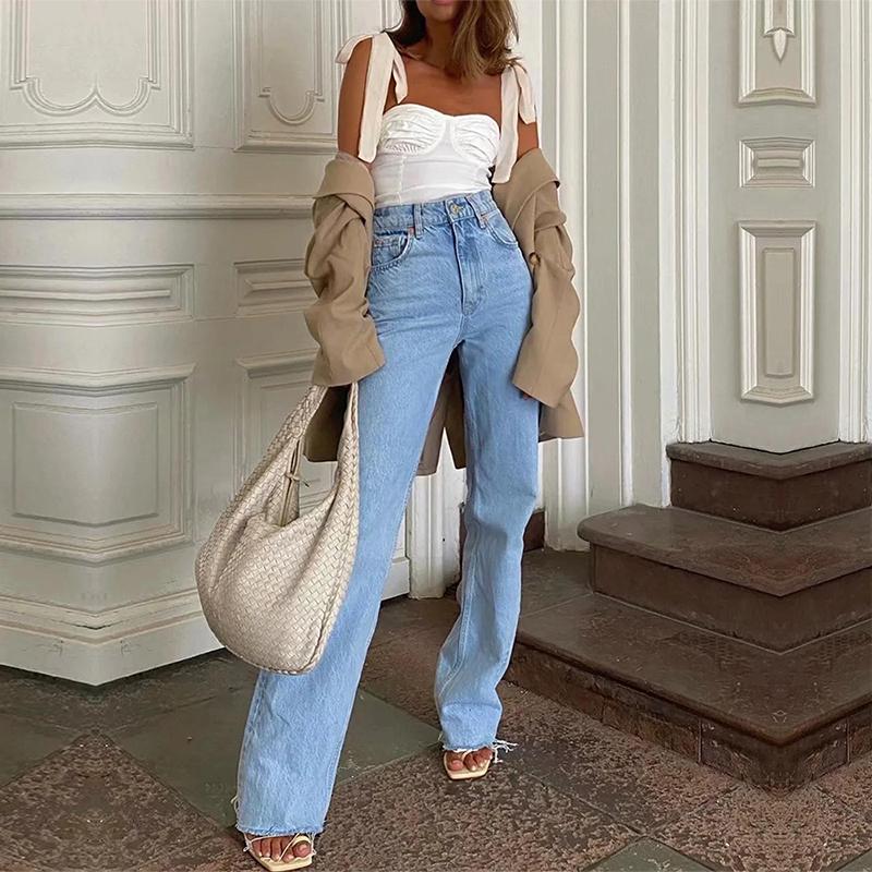 Женские джинсы с прямыми штанинами, джинсовая нижняя часть, Harajuku, длинные мешковатые джинсы с высокой талией, осенние брюки