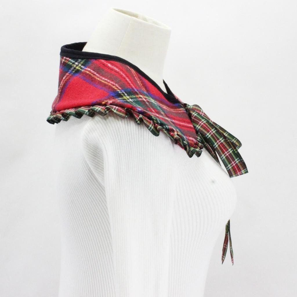 Рождественский Шотландский Клетчатый Декоративный Воротник Свитера из Шерстяной Смеси Декоративный Воротник Праздничный Универсальный Аксессуар