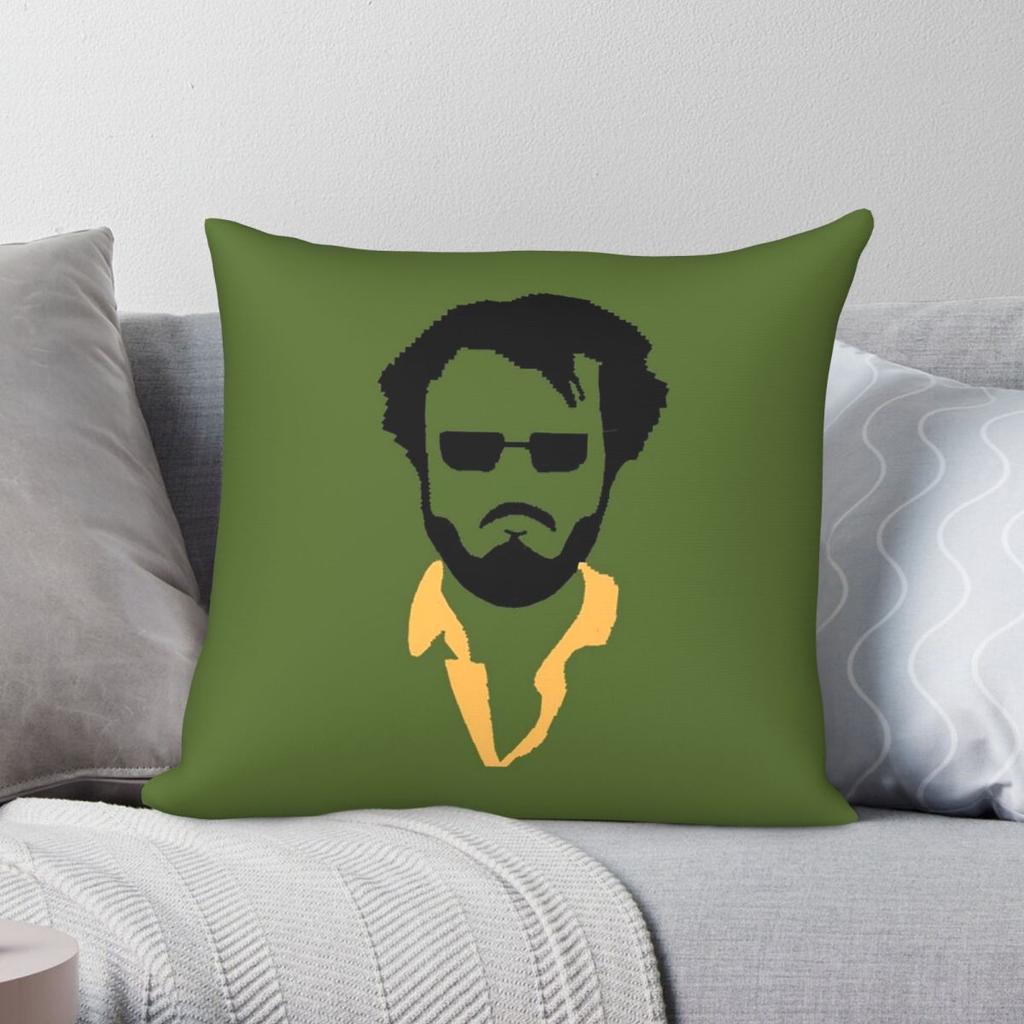 Super Star Rajinikanth Baashha Square Pillowcase Polyester Linen Velvet Pattern Zip Decorative Home Cushion Case