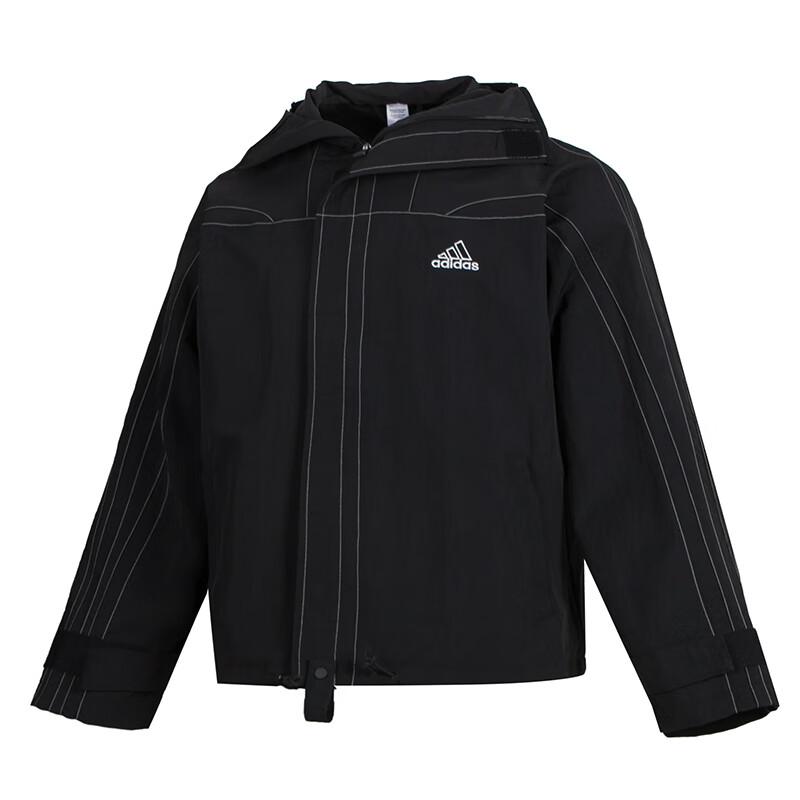 Adidas Comfortable Casual Hooded Long Sleeve Jacket Men Jackets Black JD5419