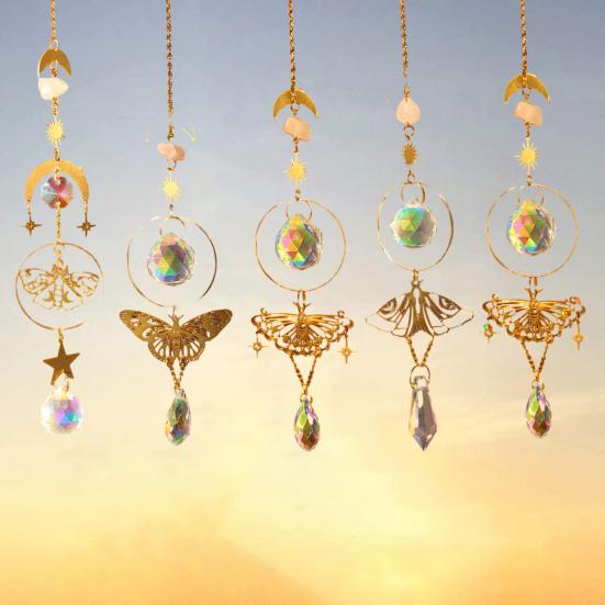 Sparkling Sun Catcher with Chain Reflective Stunning Visual Effect Vibrant Color Window Hanging Pendant Party Decoration