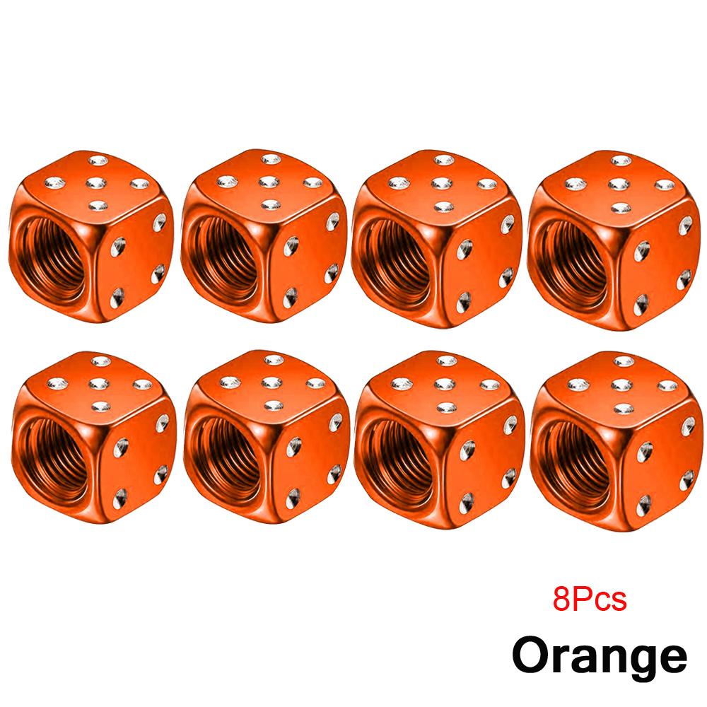 Алюминиевые колпачки для вентилей шин Dice, пылезащитные колпачки для автомобильных, грузовых, мотоциклетных, велосипедных, для вентилей Dice, стержней колес, покрышек, стержней колес, воздушных клапанов, пылезащитный колпачок