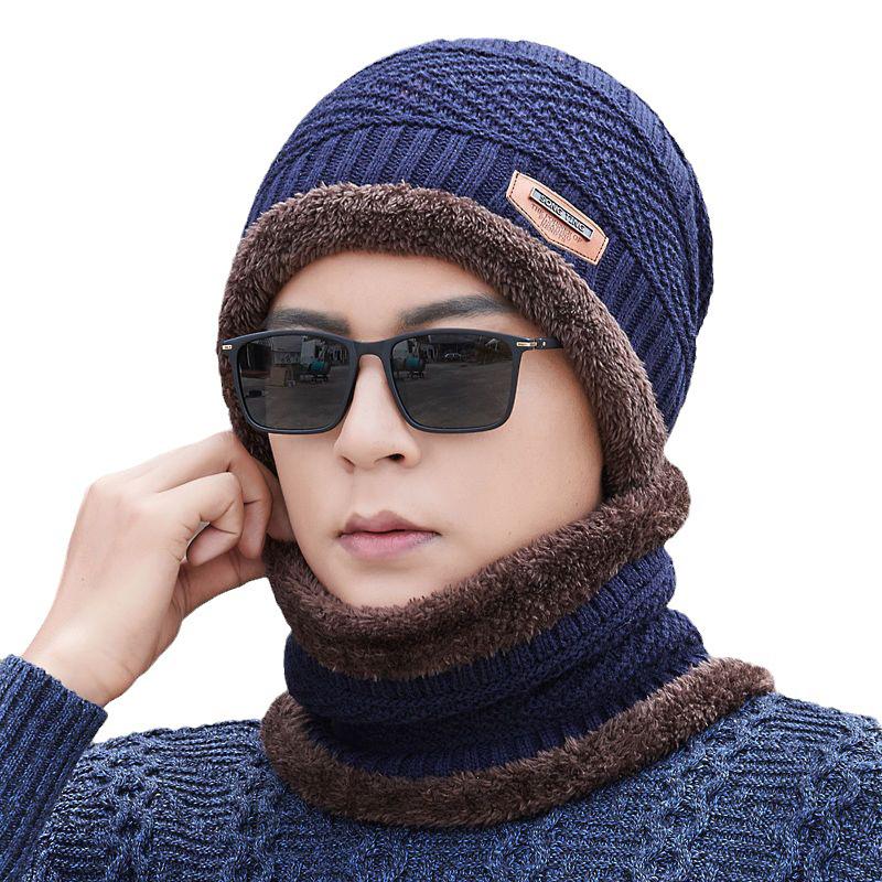Korean Style Thickened Wool Pullover Hat with Ear Protection and Velvet Lining for Youth