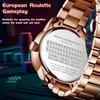 MARK FAIRWHALE FW-5031 Fashionable Roulette Wristwatch Trendy Night Light Waterproof Quartz Watch Light Luxury Watches for Men