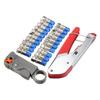 22PCs Cable Crimping Cutter Multifunction Crimper Coaxial F Head Crimping Tool Wire Stripper