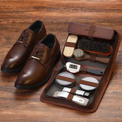 Набор щеток из конского волоса и обувного крема: Черный и бесцветный набор для чистки и ухода за кожей для обуви и курток