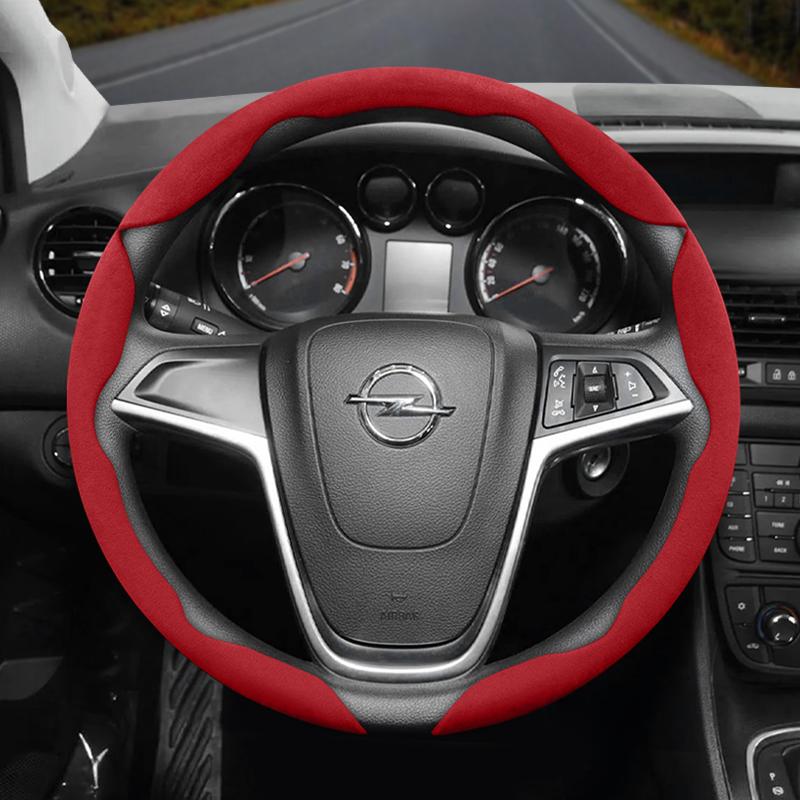 Suitable for Opel Anti-Slip Buckle Segmented Suede Steering Wheel Cover Suitable for Astra H Gtc J Insignia Corsa D 