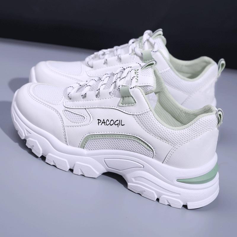 Sneakers Women's 2024 Spring and Summer Women's Shoes New Trendy Shoes Casual Running Shoes Breathable Mesh White Shoes Women's Dad Shoes