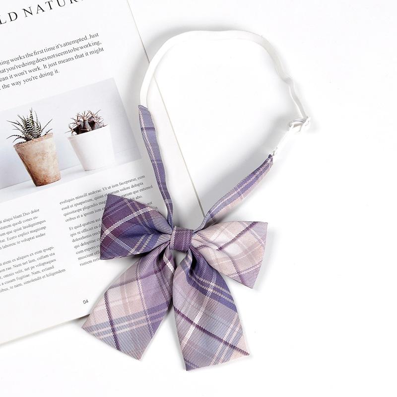 JK Bow Tie for Women, Japanese Uniform Shirt, College Style Student Plaid Tie, Men's Free Ribbon Accessories