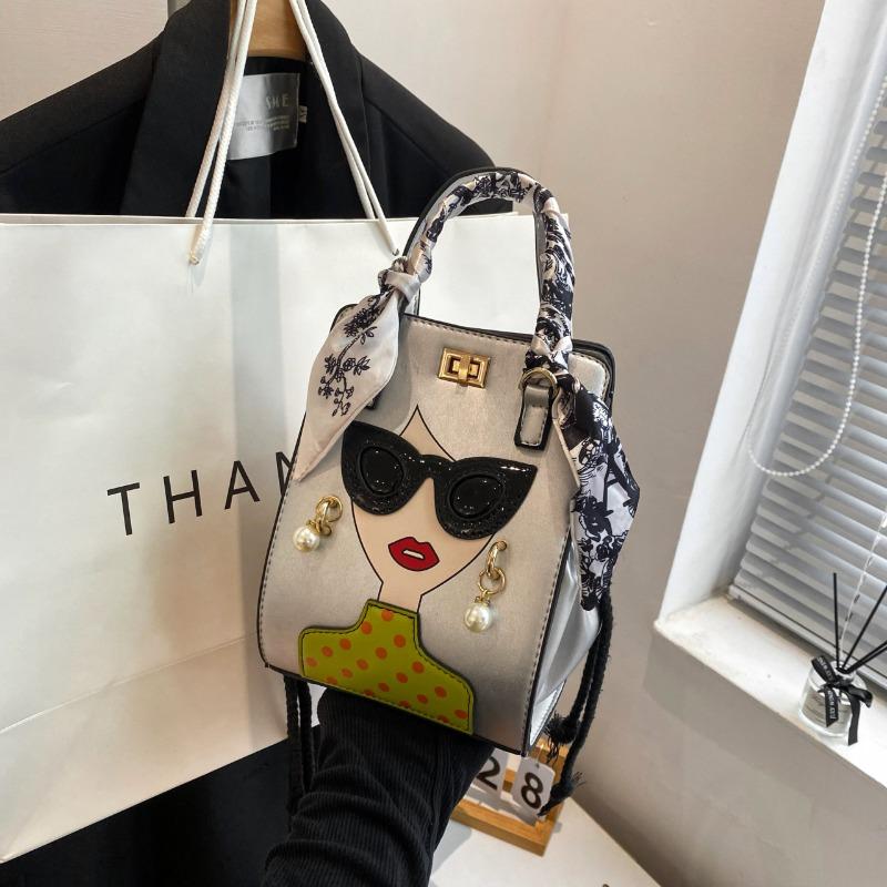 Модная осенне-зимняя сумка для очков, ретро, через плечо, кроссбоди, с жемчужными заклепками, премиальная текстура, женская сумка