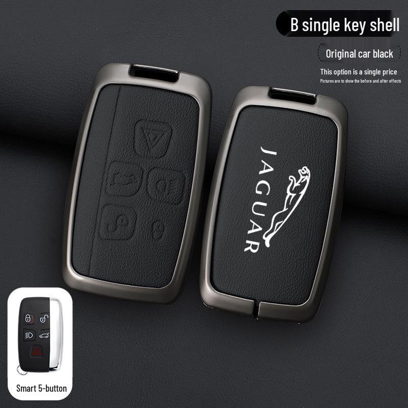 Мужской кожаный чехол для ключей Jaguar XJ/XEL/XFL/FTYPE/EPACE с металлической пряжкой