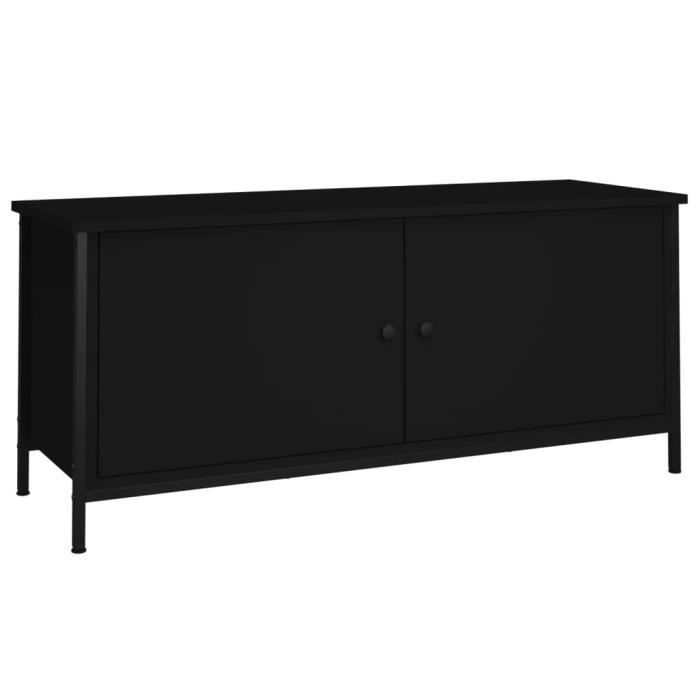 VidaXL TV Stand with Doors Black 102x35x45 Cm Engineered Wood 826290