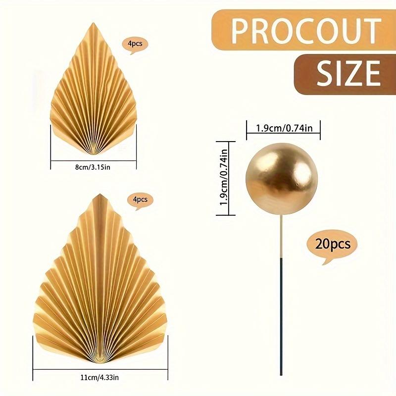 28 шт. Золотые пальмовые листья Украшения для торта Вставка пальмового листа Украшение для торта для свадебных принадлежностей для вечеринки по случаю дня рождения