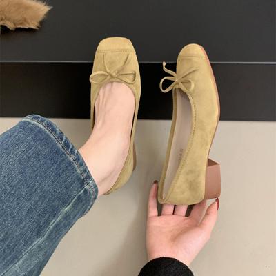 Туфли-лодочки с круглым носком, с неглубоким вырезом, одинарные, женские, новые весенне-осенние, в стиле ретро, нежные, сказочные, повседневные, на толстом каблуке, туфли Doudou