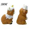 Decorative Figurine for Bathroom Highland Cow Resin Figurine, Cute Bath Cap Statue, Small Animal Shelf Sculpture Desk Vanity Bathroom, Unique