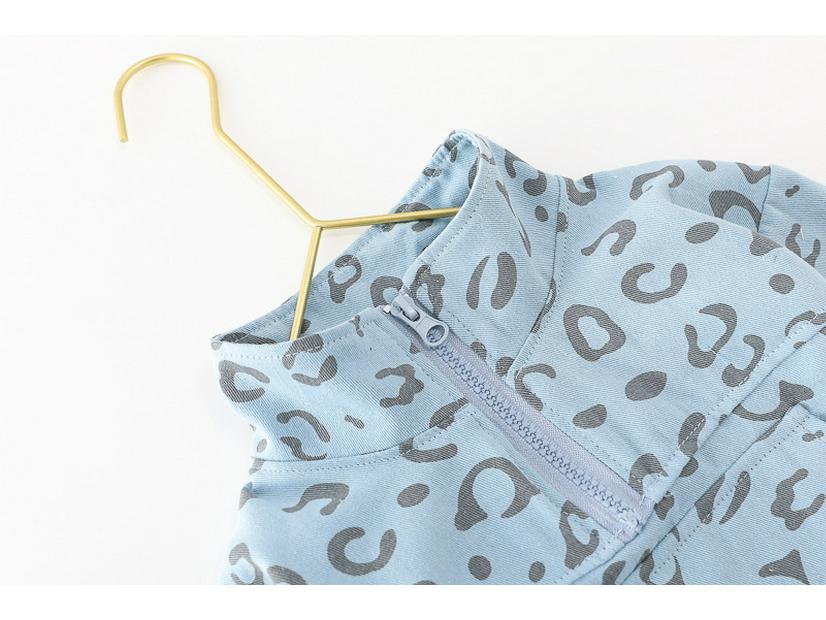 2024 Baby Spring Fashion Leopard Print Two-Piece Set for Toddlers - Stylish Stand-Up Collar for Boys & Girls