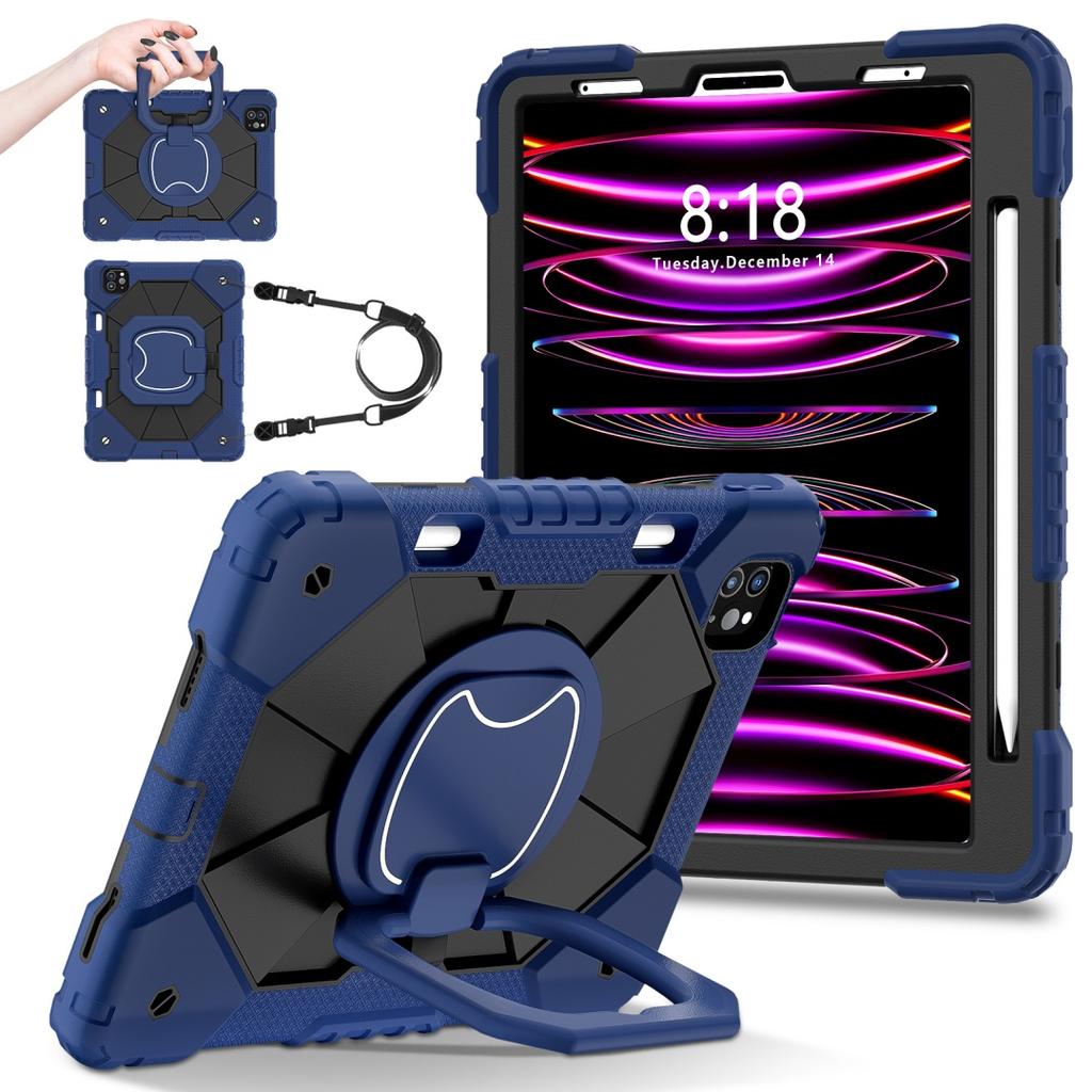 For Apple iPad Pro 11 (2021) 360° Rotating Grip Heavy Duty Protection Stand TPU+PC 3in1 Anti-knock Shockproof Tablets PC Case