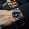 Мужские часы Water Diamond Luxury Night Glow Двойной календарь Кварцевый механизм Синие золотые нержавеющая сталь Модные деловые часы
