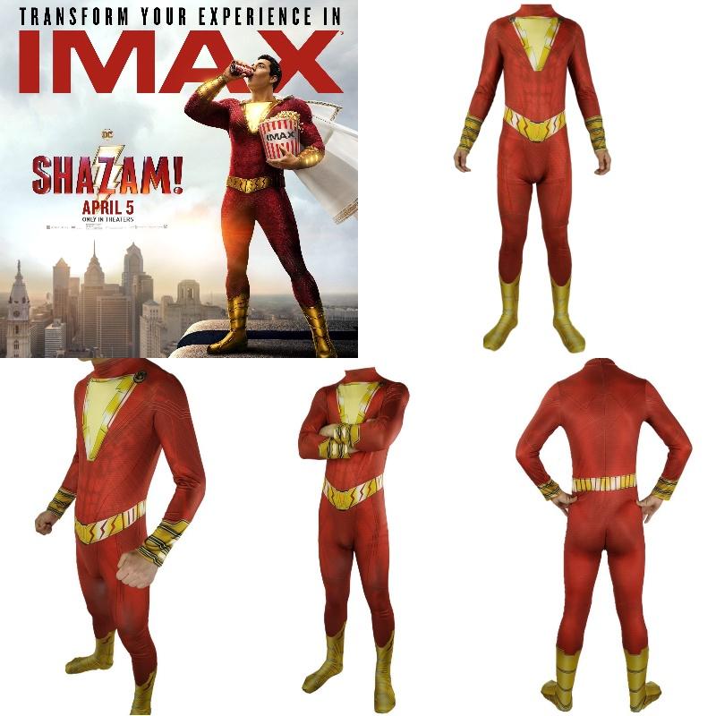 Classic Golden Thunder Shazam Tight-fit Outfit For Comic Con
