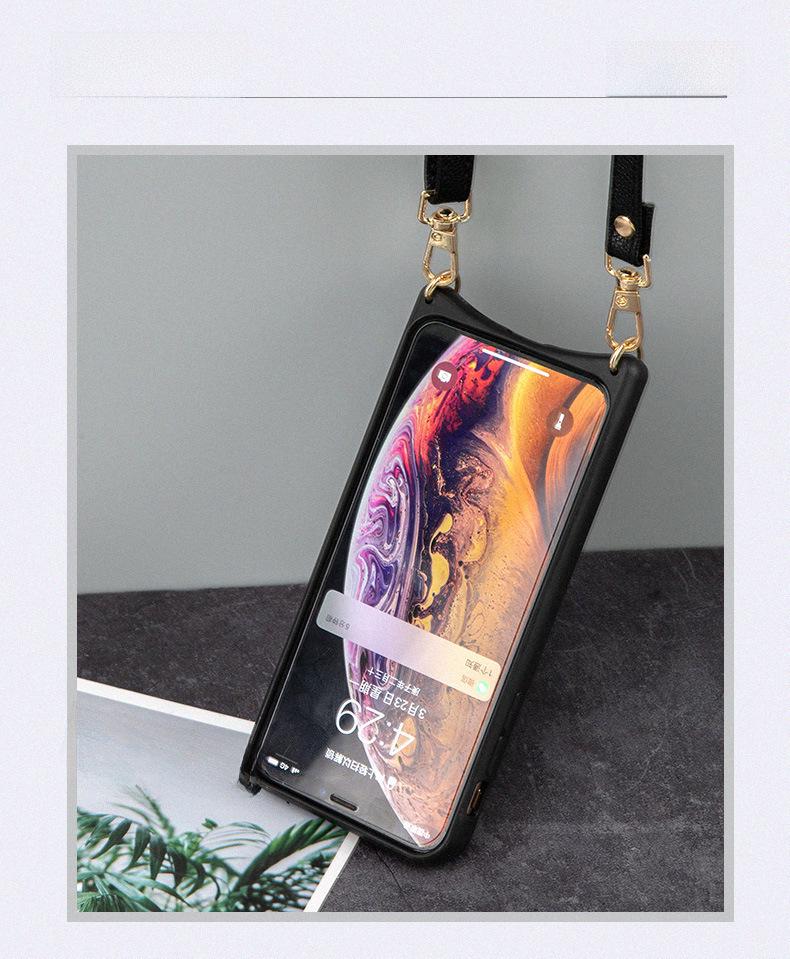 Чехол-чехол Crossbody Lanyard Leather Case для Apple 16 Pro Max — дизайн «рыбий хвост», защита от падений