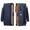 Кожаный чехол-кошелек для Samsung Galaxy Z Fold 4 3 2 5 6 ZFold4 ZFold3 Z Fold2 ZFold5 с держателем для ручек, слотом для карт, откидной крышкой на молнии