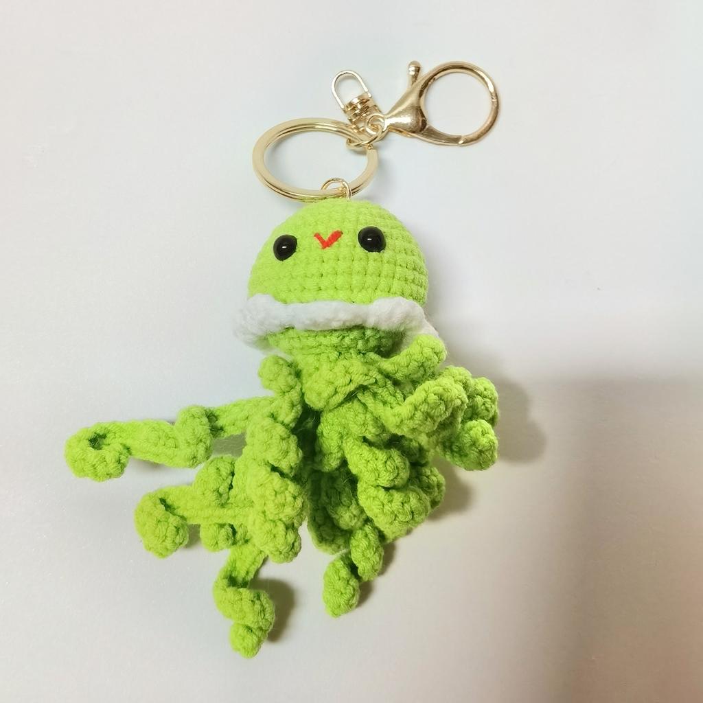 Забавная кукла-креветка Крючком Брелок Ручная работа Рыба-клоун Вязание Брелоки Для ключей автомобиля Аксессуары Милый брелок-подвеска в виде креветки