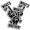 5PCS Groove On Headphones Whats Up Brother Decal Sticker for Tumbler, Mug, Cup, Laptop, Phones, Helmets, Hardhats and Car