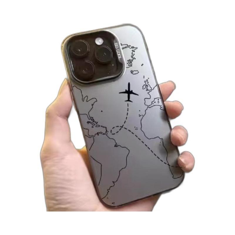 Персонализированный чехол для iPhone 16 с линейным рисунком самолета, подходит для Apple 14promax, противоударный 12, жесткий 11.