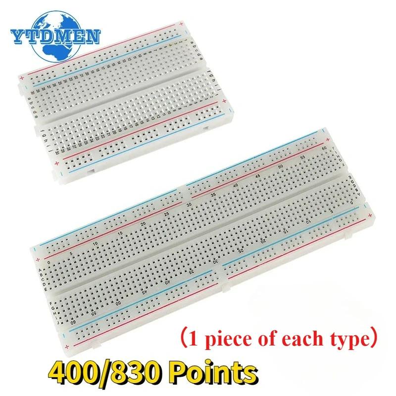 1PCS 400/830 Points Breadboard MB-102 Solderless PCB Test Boards 400 Hole Bread Board MB102 Test Develop DIY