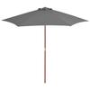 VidaXL Outdoor Parasol Wooden Pole 270 Cm Anthracite Garden Beach Terrace 44515