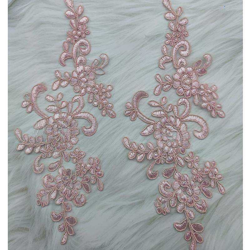 Кружевная аппликация Пришивная нашивка Ткань 1 пара Вышивка Цветок Изысканная отделка Нашивки Поделки Наклейки Сумка Платье Украшение Оптом