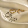 18K Gold Plated Titanium Steel Heart Stud Earrings for Women