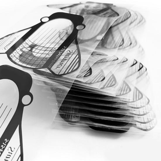 50 шт. модные прочные липкие пластиковые формы для ногтей, удлиненные, УФ-гелевые формы, бумажные наклейки, принадлежности