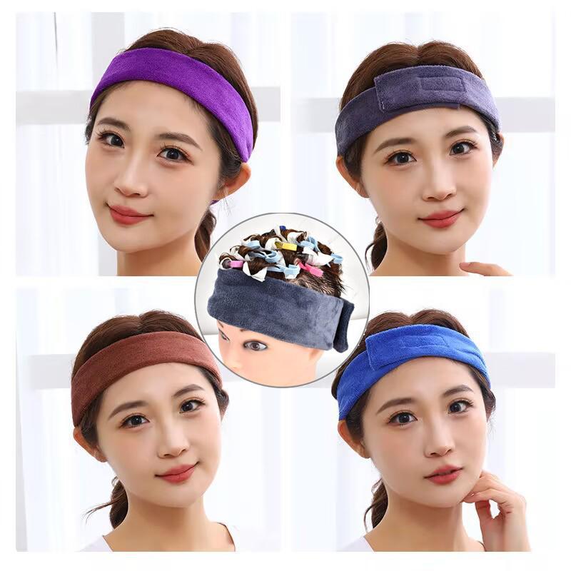 Absorbent Hair Dye Headband - Adjustable Towel Wrap for Salon & Home Use