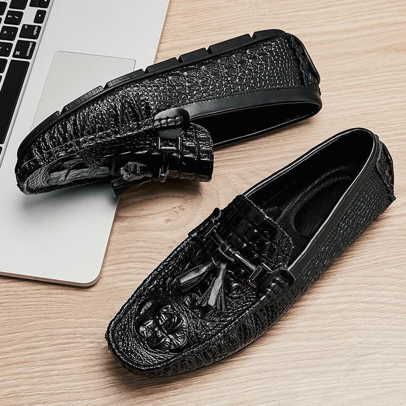 Мужская повседневная обувь Модная мужская обувь Мягкие мужские мокасины с кисточками Мокасины для отдыха Слипоны Мужская обувь для вождения Черные мужские ленивые туфли