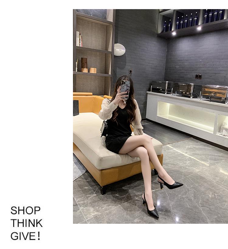 Весна/Лето 2022 Женские туфли на шпильке с острым носком, закрытым носком и открытой пяткой