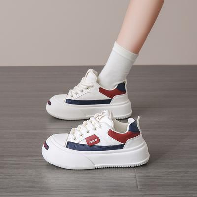 Модные повседневные женские туфли на танкетке 2024 года, женские туфли с круглым носком, толстые подошвы, маленькие спортивные, милые, дышащие, новые летние туфли