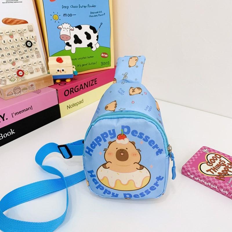 Donut Capybara Printed Shoulder Crossbody Chest Bags Children Cartoon Gifts