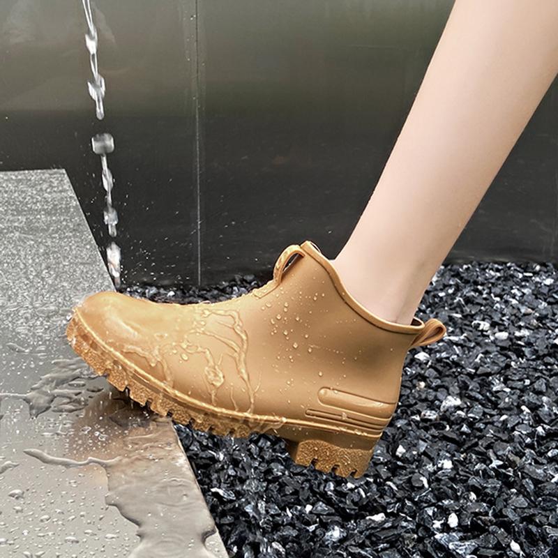 Модные женские дождевые туфли большого размера, мужские женские водонепроницаемые нескользящие резиновые сапоги, женские утепленные садовые галоши, размер 36-44
