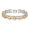 Gorgeous Fine Jewelry Natural Citrine S925 Silver Bracelet Light Luxury Elegant for Ladies and Girls Banquet & Birthday Gift