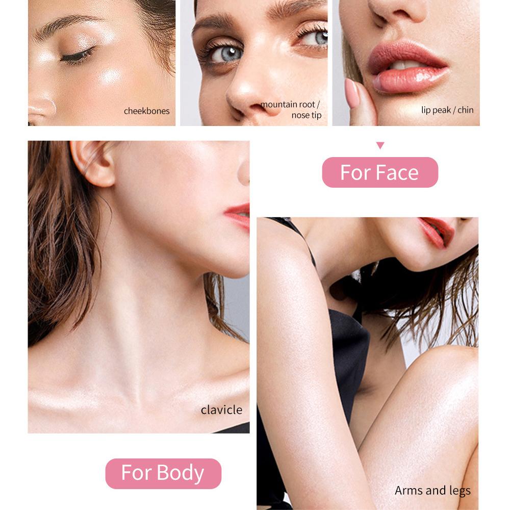 QIBEST Highlighting Powder Contouring Mashed Potatoes Natural Nude Makeup Glitter Brightening