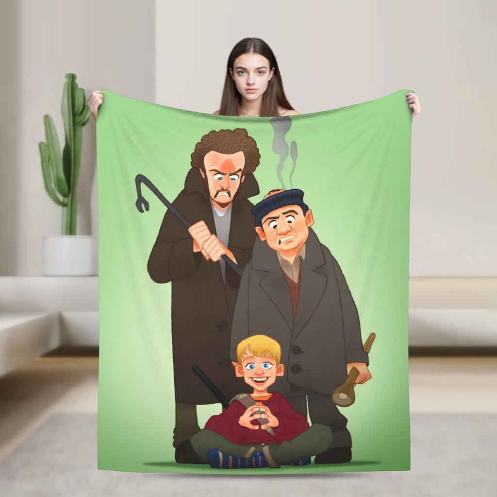 Home Alone Kevin Comedy Wool Fashion Blanket Xmas Merry Christmas Funny Throw Fashion Blanket for Home 125*100cm Super Soft