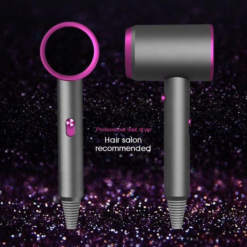 Высокоскоростной электрический турбинный воздуходув Низкий уровень шума постоянная температура быстрая сушка портативный ионный фен для волос фен
