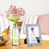 2-pack with Crystal Decoration Photo Frame Wedding Rhinestone Decoration Desktop Photo Frame 7 Inch Gift for Family and Friends
