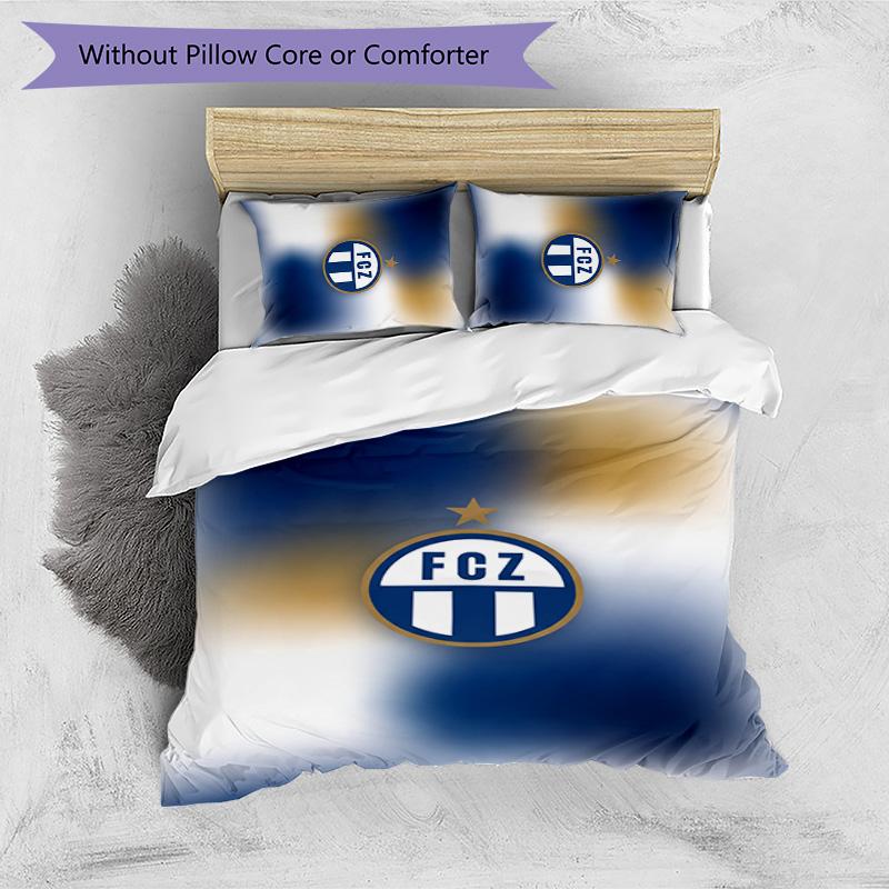 FC Zürich Printed 3PCS Bedding Set Breathable Duvet Cover with Pillowcases Decorative Bed Linen for Bedroom Home