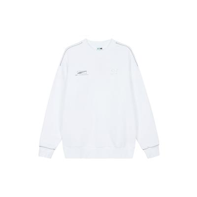 Puma Однотонный повседневный свободный свитшот с круглым вырезом, унисекс, белый 625075-02