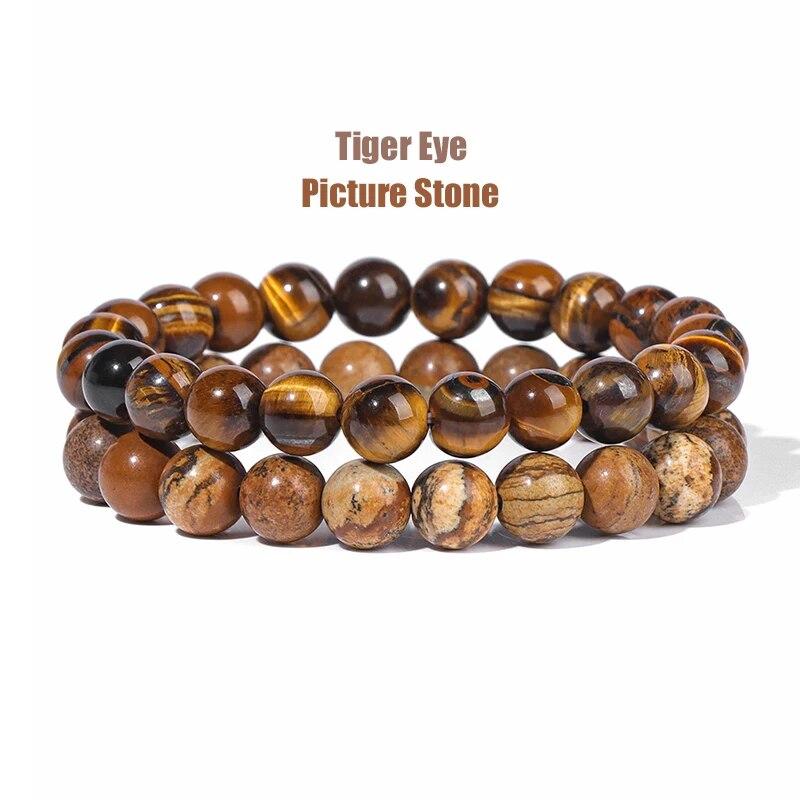 2 шт./компл. браслеты для женщин, набор браслетов из натурального камня, агаты, 8 мм, бисер, бирюзовый кристалл, браслет, мужские ювелирные изделия, исцеление