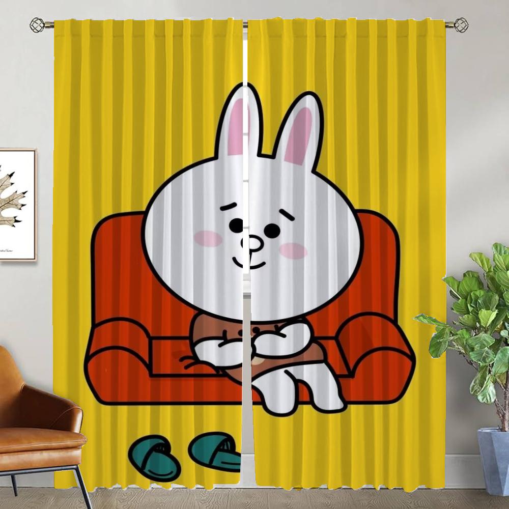 Шторы для кухни L-line Friends для гостиной, перегородка, затемняющая штора, тюль для спальни, шторы для домашнего интерьера, 2 шт.